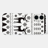 モダン・フォークアートのクリスマストリのトナカイ Case-Mate iPhoneケース (裏面 (横))