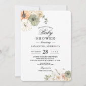 モダン フォール ベイビー シャワー | 水彩のカボチャ 招待状 (正面)