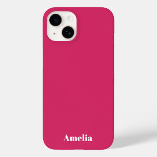 モダン フューシャ 白のスクリプト 名前入り Case-Mate iPhone 14ケース