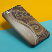 モダン フラクタル ゴールド 手書き 名前 iPhoneケース