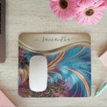 モダン フラクタル ブルー ゴールド 手書き名前 マウスパッド<br><div class="desc">このデザインは、他の携帯電話モデルでもご利用いただけます。 デバイスタイプを選択すると、他のiPhone、Samsung Galaxy、またはGoogleケースをご覧いただけます。 一部のスタイルは、スタイルがオプションである場合に選択することで変更できます。</div>