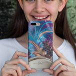 モダン フラクタル ブルー ゴールド 手書き モノグラム iPhone 12ケース<br><div class="desc">このデザインは、他の携帯電話モデルでもご利用いただけます。 デバイスタイプを選択すると、他のiPhone、Samsung Galaxy、またはGoogleケースをご覧いただけます。 一部のスタイルは、スタイルがオプションである場合に選択することで変更できます。</div>