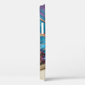 モダン フラクタル ブルー ゴールド 手書き モノグラム Case-Mate iPhoneケース (裏面 / 右)