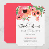 モダン フラワーの ブライダル シャワー 招待状 (正面/裏面)