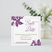モダン フラワーの Save the Date 発表（紫） セーブザデート (スタンド正面)