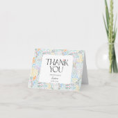 モダン フラワーズ カラフル ベイビー イン ブルーム ベイビー シャワー サンキューカード (正面)