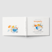 モダン フラワーティーカップ ブライダルシャワー ティーパーティー ゲストブック (全面)