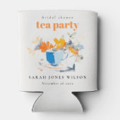 モダン フラワーティーカップ ブライダルシャワー テーパーティー 缶クーラー (裏面)