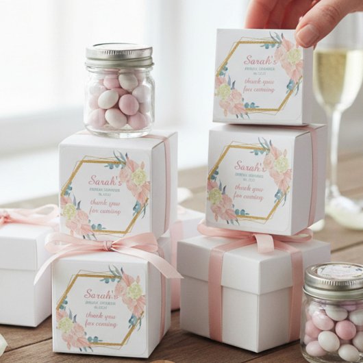 モダン フラワーブライダルシャワー サンクス スクエアシール