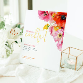 モダン フラワーポピー シグネチャー カクテル サイン