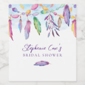 モダン フラワーリーフ  ワインラベル (シングルラベル)