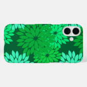 モダン フラワー きもの柄 エメラルドグリーン＋翡翠色 Case-Mate iPhoneケース (裏面 (横))