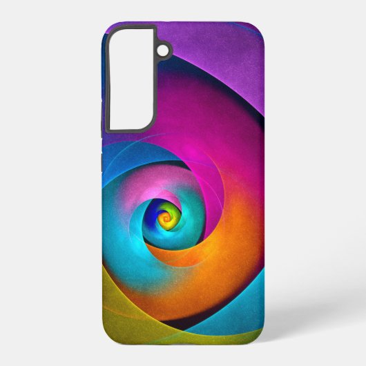 モダン フラワー アブストラクト アート ピンク ブルー パターン #17 SAMSUNG GALAXYケース (裏面)