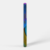 モダン フラワー アブストラクト アート ピンク ブルー パターン #17 SAMSUNG GALAXYケース (右側面)