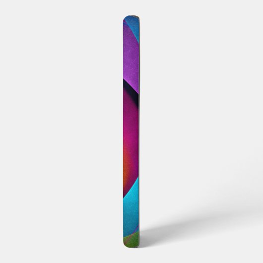 モダン フラワー アブストラクト アート ピンク ブルー パターン #17 SAMSUNG GALAXYケース (左側面)