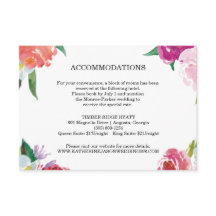 モダン フラワー ウォーターカラー ウェディング 挿入カード