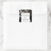 モダン フラワー エレガント サンクス ギフト スクエアシール (バッグ)