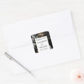 モダン フラワー エレガント サンクス ギフト スクエアシール (封筒)