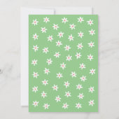 モダン フラワー ガーランド スクリプト ウェディング 招待状 (裏面)