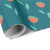 モダン フラワー・ギフト包装紙 ラッピングペーパー (ロールコーナー)