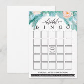 モダン フラワー シック ブライダル シャワー ビンゴ エンクロージャーカード (正面/裏面)