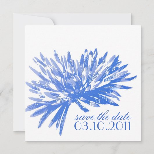 モダン フラワー セーブ・ザ・デート カード (正面)