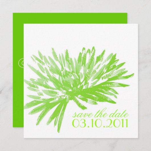 モダン フラワー セーブ・ザ・デート カード (正面/裏面)