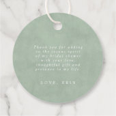 モダン フラワー ダスティーグリーン ユーカリ 感謝 フェイバータグ (裏面)
