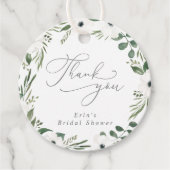 モダン フラワー ダスティーグリーン ユーカリ 感謝 フェイバータグ (正面)