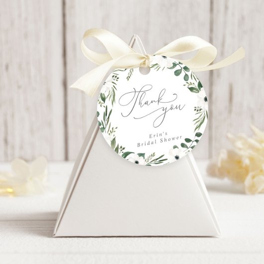 モダン フラワー ダスティーグリーン ユーカリ 感謝 フェイバータグ