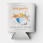 モダン フラワー ティー カップ ブライダル シャワー ティー パーティー 缶クーラー (正面)