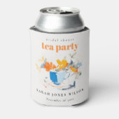 モダン フラワー ティー カップ ブライダル シャワー ティー パーティー 缶クーラー (缶裏面)