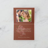 モダン フラワー テラコッタ フォト ウェディング サンキューカード (内部)