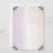 モダン フラワー パープル ベビー シャワー 招待状 (裏面)