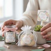 モダン フラワー ブライダル シャワー サンクス スクエアシール