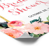 モダン フラワー ブラック ストライプ  ブライダル シャワー サイン (角)