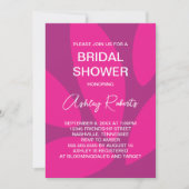 モダン フラワー ペタル ボタニカル フクシア ブライダル シャワー 招待状 (正面)