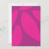 モダン フラワー ペタル ボタニカル フクシア ブライダル シャワー 招待状 (裏面)