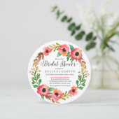 モダン フラワー リース ウェディング シャワー 招待状 (スタンド正面)
