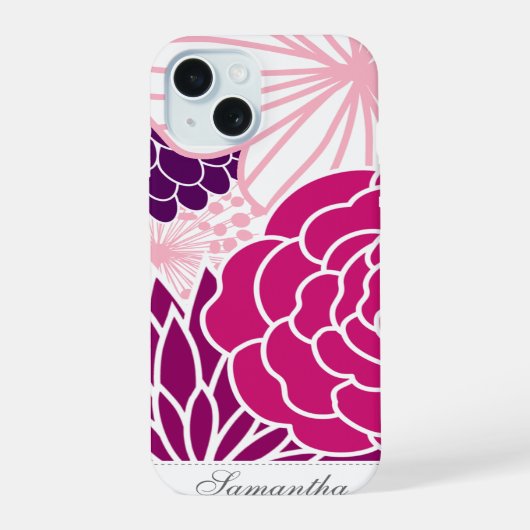 モダン フラワー iPhone 15ケース (裏面)