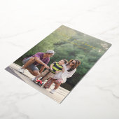 モダン フル フォト タイプライター テキスト オーバーレイ ゴールド 箔シーズンカード (回転した状態)