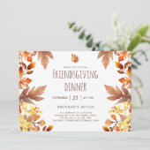 モダン・フレンズギビング・ディナー・サンクスギビング・パーティー 招待状 (スタンド正面)
