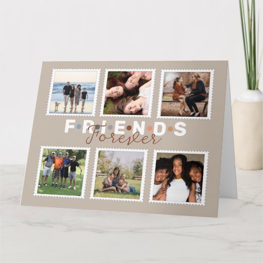 モダン フレンズ フォーエバー フォト コラージュ 記念品 カード (正面)