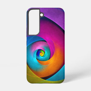 モダン フローラル アブストラクト アート ピンク ブルー パターン #17 SAMSUNG GALAXY S22ケース