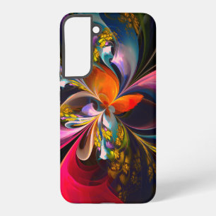 モダン フローラル アブストラクト アート 赤 青 パターン #13 SAMSUNG GALAXY S22+ケース