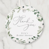 モダン フローラル ダスティーグリーン ユーカリ 感謝 フェイバータグ (正面)