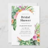 モダン フローラル トロピカル ブライダル シャワー 招待状 (正面)