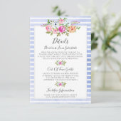 モダン フローラル ネイビー ウォーターカラー 詳細 / 方向 エンクロージャーカード (スタンド正面)