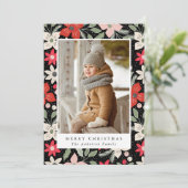 モダン フローラル | ホリデー フォト カード (スタンド正面)