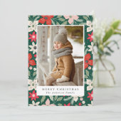 モダン フローラル | ホリデー フォト カード (スタンド正面)